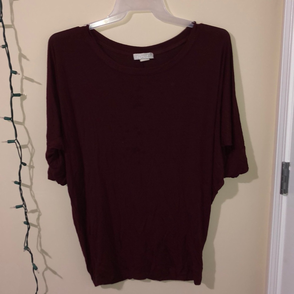 Long burgundy shirt